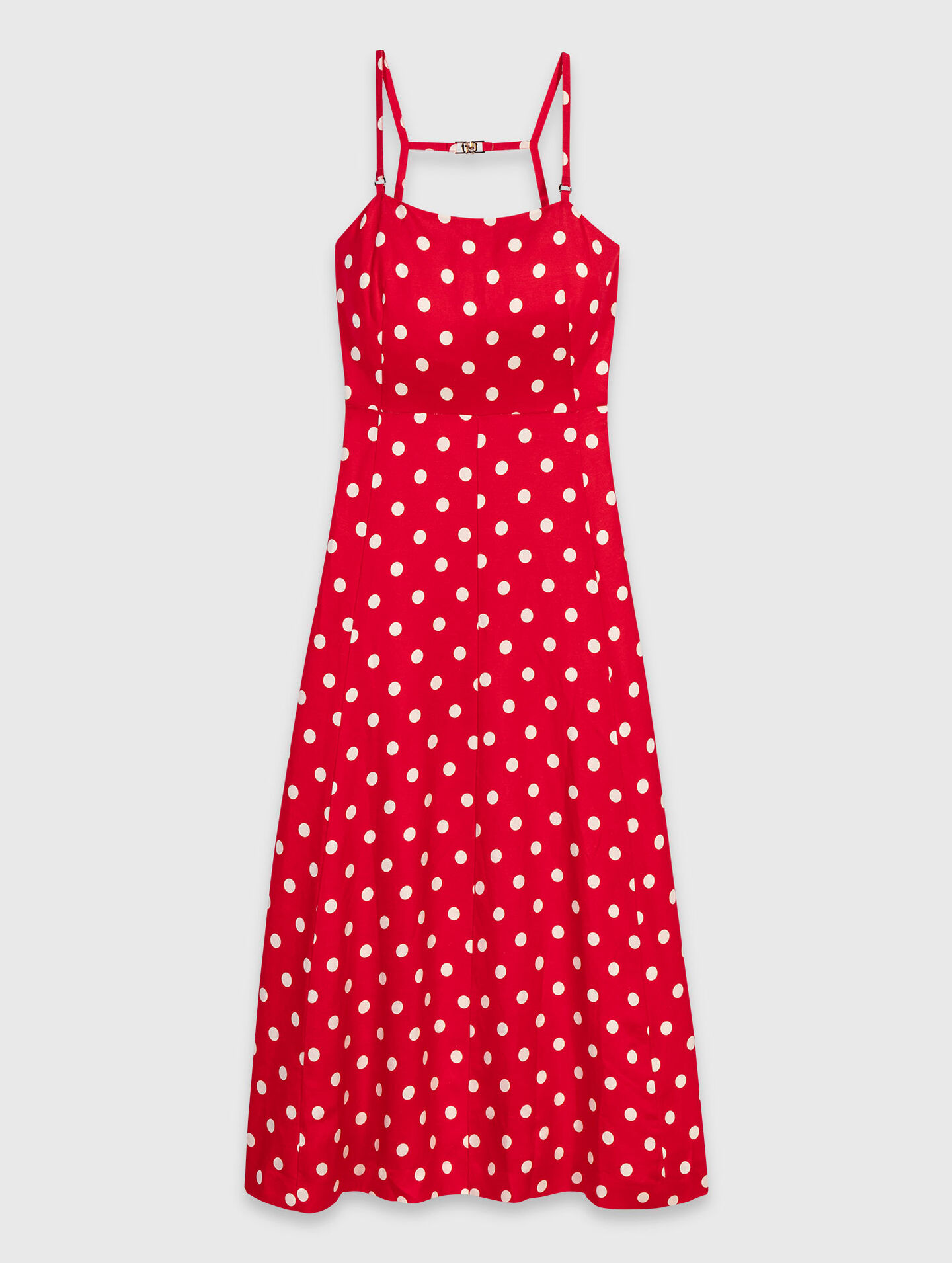 Backless linen-blend maxi dress
